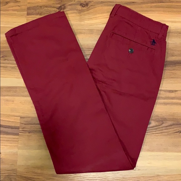 Original Penguin Boys Red Pants 16 - Picture 1 of 2